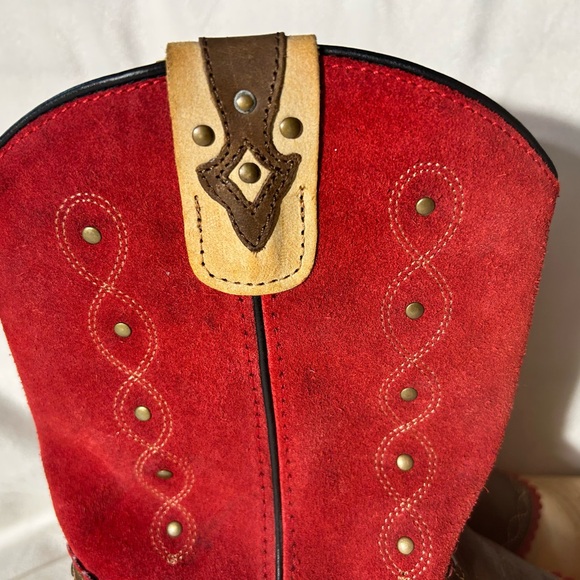 Smoky Mountain Red Tan Leather Western ankle Boots Sz Men’s 6.5/Women’s 8.5 - Picture 6 of 14
